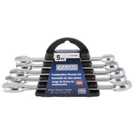 Vulcan JL16061 Combination Wrench Set, 5-Piece, Steel, Chrome, Silver