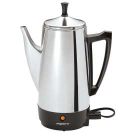 Presto 02811 Electric Coffee Maker, 2 to 12 Cups Capacity, 800 W, Stainless Steel