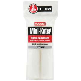 WOOSTER Mini-Koter R229-6 Mini Roller, 1/2 in Thick Nap, 6 in L, Fabric Cover