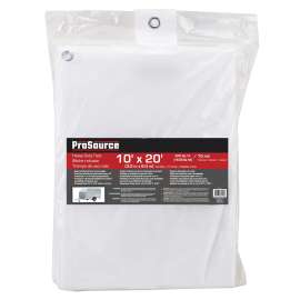 ProSource TW1020 Tarp, 20 ft L, 10 ft W, 10 mil Thick, Plastic, White