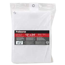 ProSource TW1224 Tarp, 24 ft L, 12 ft W, 10 mil Thick, Plastic, White