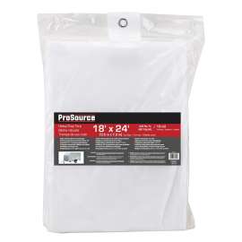 ProSource TW1824 Tarp, 24 ft L, 18 ft W, 10 mil Thick, Plastic, White