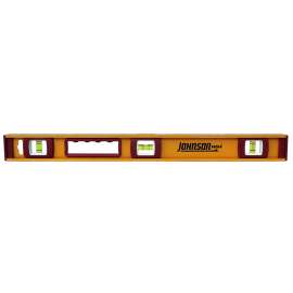 Johnson 1233-2400 I-Beam Level, 24 in L, 3-Vial, Non-Magnetic, Aluminum