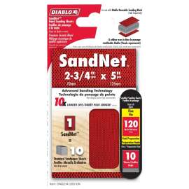 Diablo SandNet DND234120S10N Sanding Sheet, 2-3/4 in L, 120 Grit, Aluminum Oxide Abrasive