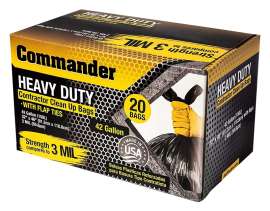 Ultrasac Commander 3MCON20 Heavy-Duty Contractor Clean-Up Bag, 42 gal Capacity, Polyethylene, Black
