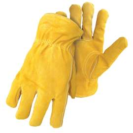 BOSS THERM 7186L Insulated Driver Gloves, L, Keystone Thumb, Elastic Cuff, Yellow