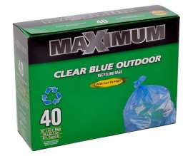 MAXIMUM 26040 Recycling Bag, Clear Blue