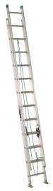 Louisville AE4224PG Extension Ladder, 286 in H Reach, 225 lb, 24-Step, 1-1/2 in D Step, Aluminum