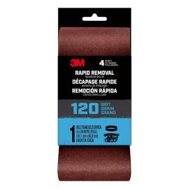 3M 27401 Sanding Belt, 3 in W, 21 in L, 120 Grit, Aluminum Oxide Abrasive