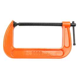 PONY 2660 Classic C-Clamp, 1000 lb Clamping, 6 in Max Opening Size, 3-1/2 in D Throat, Ductile Iron Body, Orange Body
