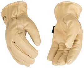 HYDROFLECTOR 398HKP-L Driver Gloves, Men's, L, Keystone Thumb, Easy-On Cuff, Cowhide Leather, Tan
