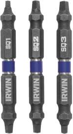 IRWIN IWAF32DESQMIX3 Impact Bit Set, 3-Piece, Double-Ended, Steel