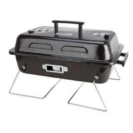 Omaha Portable Charcoal Grill, 2-Grate, 168 sq-in Primary Cooking Surface, Black, Steel Body