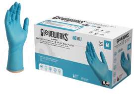 AMMEX GPNHD64100 Non-Sterile Disposable Gloves, M, Nitrile, Powder-Free, Blue, 300 mm L