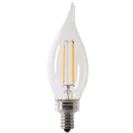 Feit Electric BPCFC40950CAFIL/2/RP LED Bulb, Decorative, Flame Tip Lamp, 40 W Equivalent, E12 Lamp Base, Dimmable