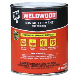 WELDWOOD 00271 Contact Cement, Liquid, Strong Solvent, Tan, 1 pt Can