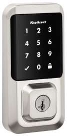 Kwikset Halo Series 939 WIFI TSCR 15 Touchscreen Wi-Fi Enabled Smart Lock, AAA Grade, Keyless Key, Zinc, Satin Nickel