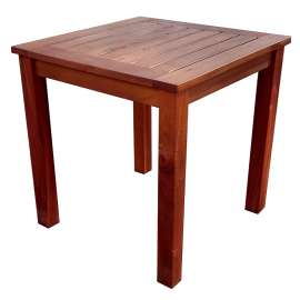 Seasonal Trends Patio Table, 450 mm W, 450 mm D, 455 mm H, Mahogany Wood Frame, Square Table, Unfoldable