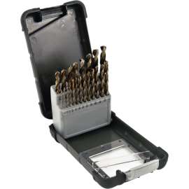 Vulcan Metal Index Drill Bit Set, 1/16 - 3/8 In, 21 Pieces, 3-Flat Shank, M35 Steel With 5% Cobalt