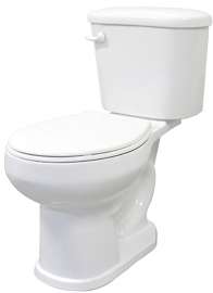 CATO J0052011120 Toilet, Round Bowl, 1.28 gpf Flush, 15 in H Rim, White