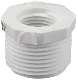 GENOVA 300 Series 34315 Pipe Reducing Bushing, 1 in MIP x 1/2 in FIP, White