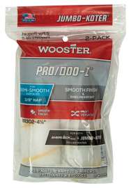 WOOSTER RR302-4.5 Paint Roller Cover, 3/8 in Thick Nap, 4-1/2 in L, Fabric Cover, White