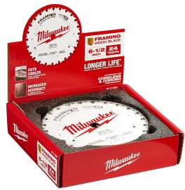 Milwaukee 48-41-0620 Circular Saw Blade, 6-1/2 in Dia, 5/8 in Arbor, 24-Teeth, Cobalt/Tungsten Carbide Cutting Edge