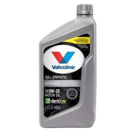 VALVOLINE VV916 Advanced Full Synthetic Motor Oil, 0W-20, 1 qt Bottle