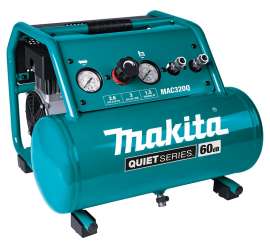 Makita QUIET Series MAC320Q Electric Air Compressor, 3 gal Tank, 1-1/2 hp, 135 psi Pressure