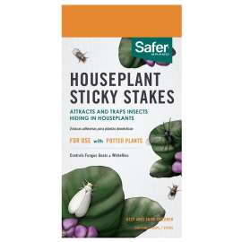 Safer 5026 Houseplant Sticky Stake, Solid, 5-3/8 in L Trap, Yellow Pack
