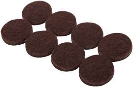 Shepherd Hardware 9862 Furniture Pad, Felt, Brown, 1 in Dia, 5 mm Thick, Round