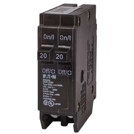 EATON DNPL2020 Circuit Breaker, Duplex, Type DNPL, 20 A, 2 -Pole, 120 VAC