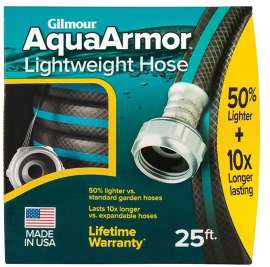 GILMOUR MFG AquaArmor 869251-1001 Lightweight Garden Hose, 25 ft L, Plastic