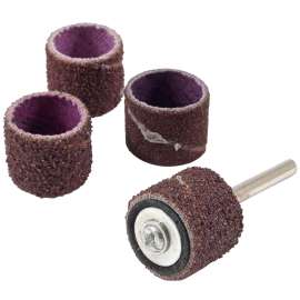 Forney 60217 Sanding Drum Kit, 1/2 in Dia Drum, 1/2 in L Drum, Medium, Rubber Backing