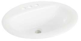 Foremost 130012-4W Bathroom Sink, Oval Basin, 4 in Faucet Centers, 3-Deck Hole, 17 in OAW, 20 in OAH, Vitreous China