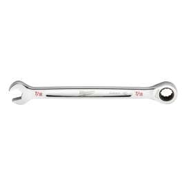 Milwaukee 45-96-9214 Ratcheting Combination Wrench, SAE, 7/16 in Head, 6-3/4 in L, 12-Point, Steel, Chrome