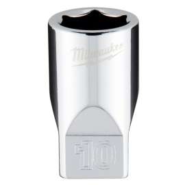 Milwaukee 45-34-9036 Socket, 10 mm Socket, 1/4 in Drive, 6-Point, Chrome Vanadium Steel, Chrome