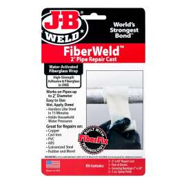 J-B WELD FiberWeld 38260 Pipe Repair Cast, 60 in L, 2 in W, Fiberglass, Off-White
