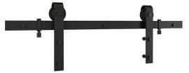 National Hardware N700-004 Classic Barn Door Kit, 96 in L Track, Steel, Matte Black, Wall Mounting