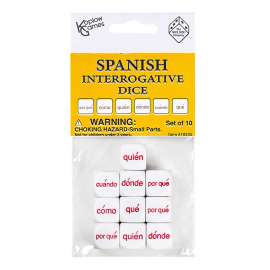 Spanish Interrogative Dice Set, 10 pc