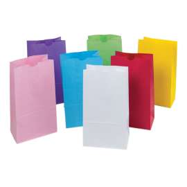 Rainbow Kraft Bag, Assorted Pastel Colors, 6" x 3.625" x 11", 28 Bags