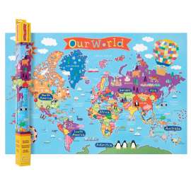 Kid's Map, World, 24" x 36"