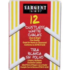 Sargent School Grade Dustless Chalk, White