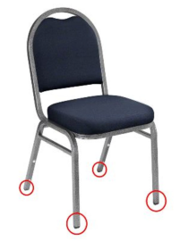 NPS - Black Plastic Floor Glides for 9200 & 9300 Stacking Chairs (Pack of 50)