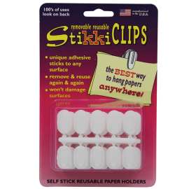 StikkiCLIPS, White, 30/pkg