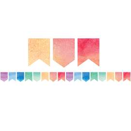 Watercolor Pennants Die-Cut Border Trim