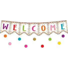 Confetti Pennants Welcome Bulletin Board Display