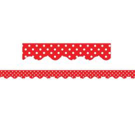 Red Mini Polka Dots Border Trim