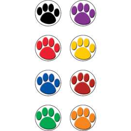 Colorful Paw Prints Mini Stickers, 3/8"Dia, 528/pkg