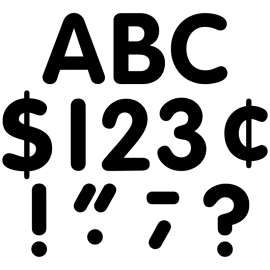Black Classic Font 4" Letters Uppercase Pack, 81 pieces.